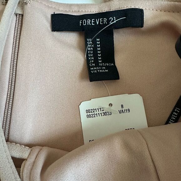 NWT Forever 21 nude caged neck strappy bodycon mini dress - Picture 7 of 7